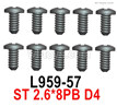 Wltoys 144001 Screws-Cross Pan head Self-tapping screws -2.6x8-8pcs-L959-57